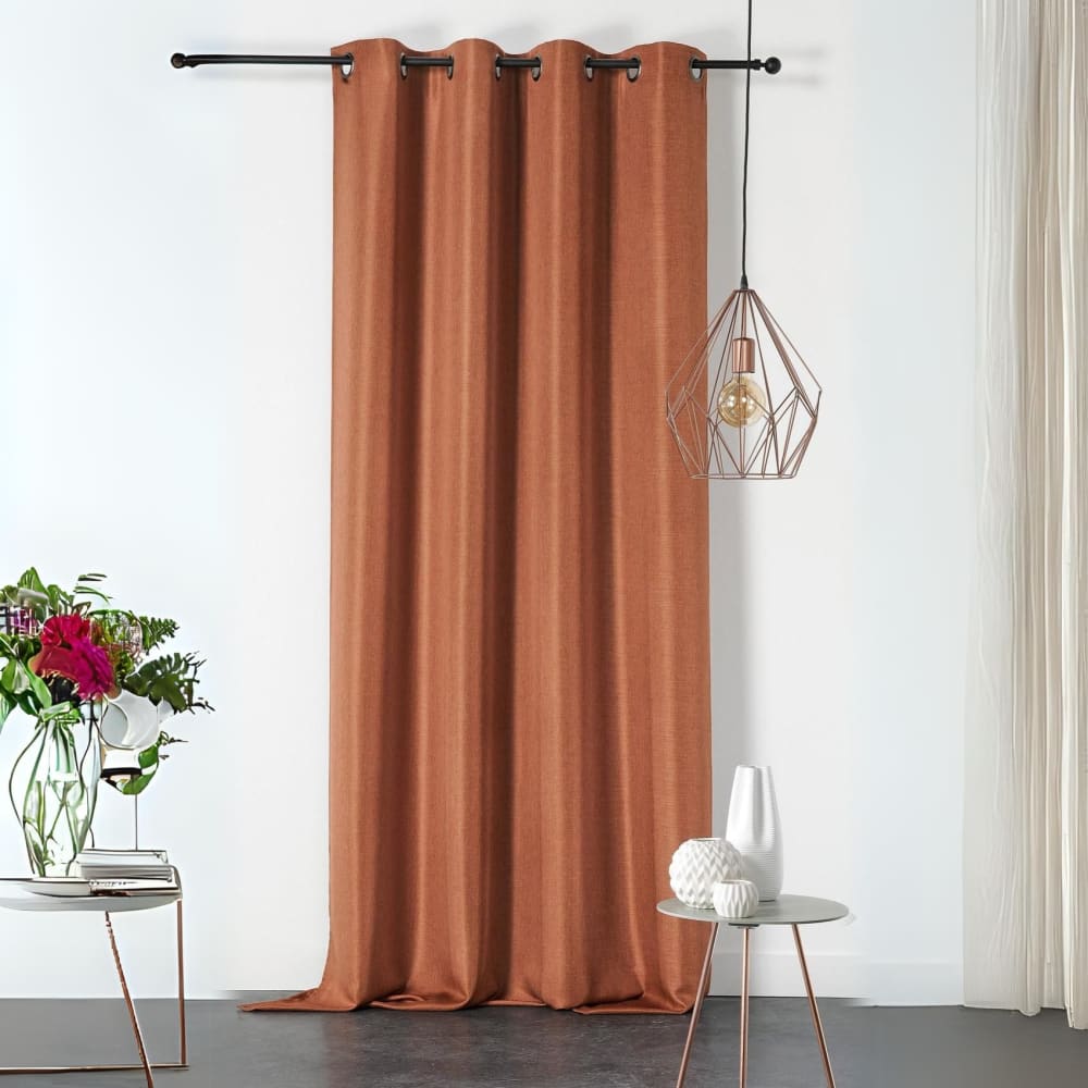 Rideau tamisant amsterdam polyester marron clair 145x240 cm