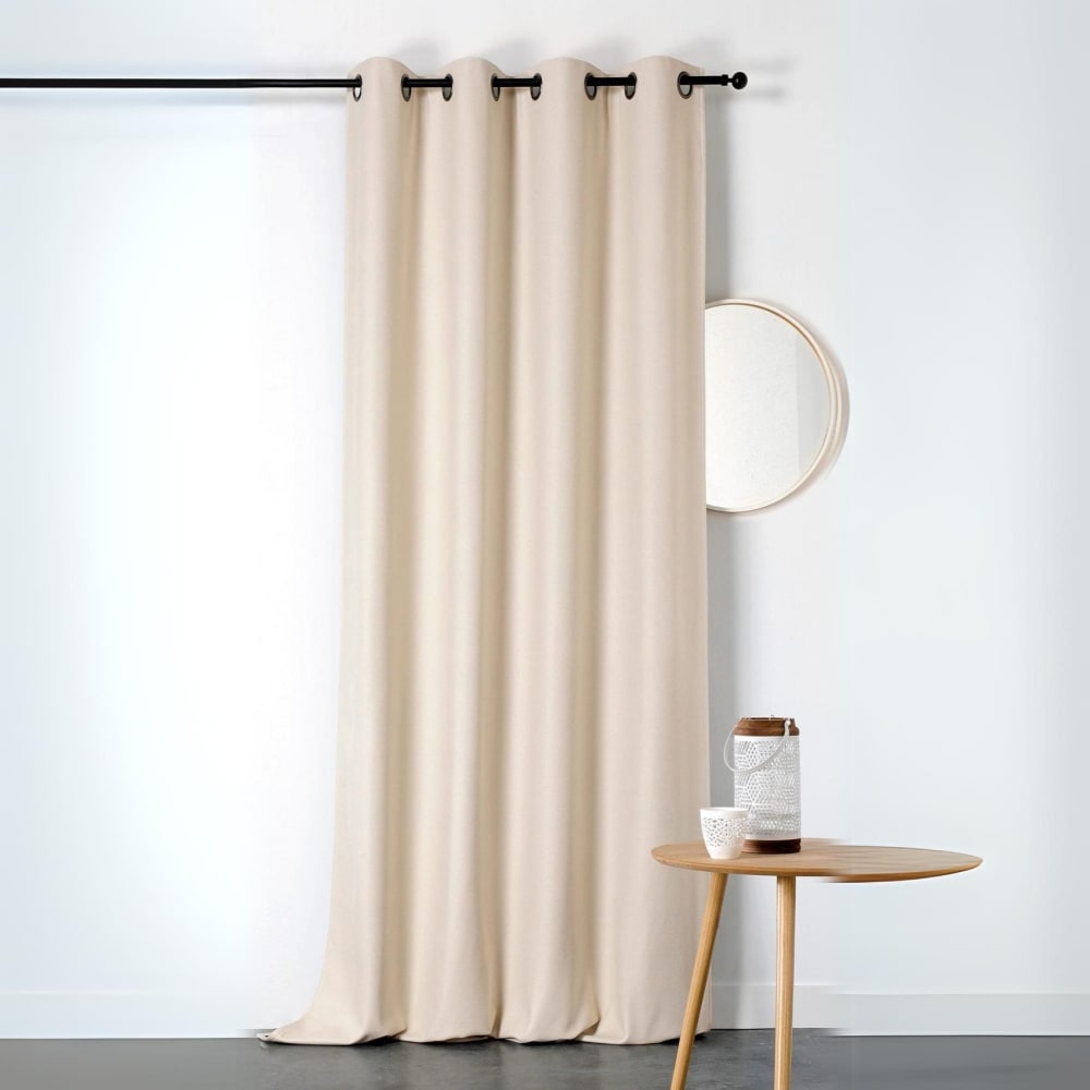 Rideau obscurcissant et isolant boreal polyester ecru 140x260 cm