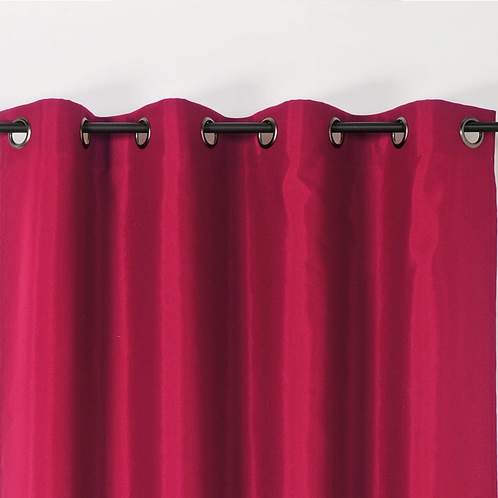 Rideau ignifugé en toile demi natté polyester fuchsia — vue 3