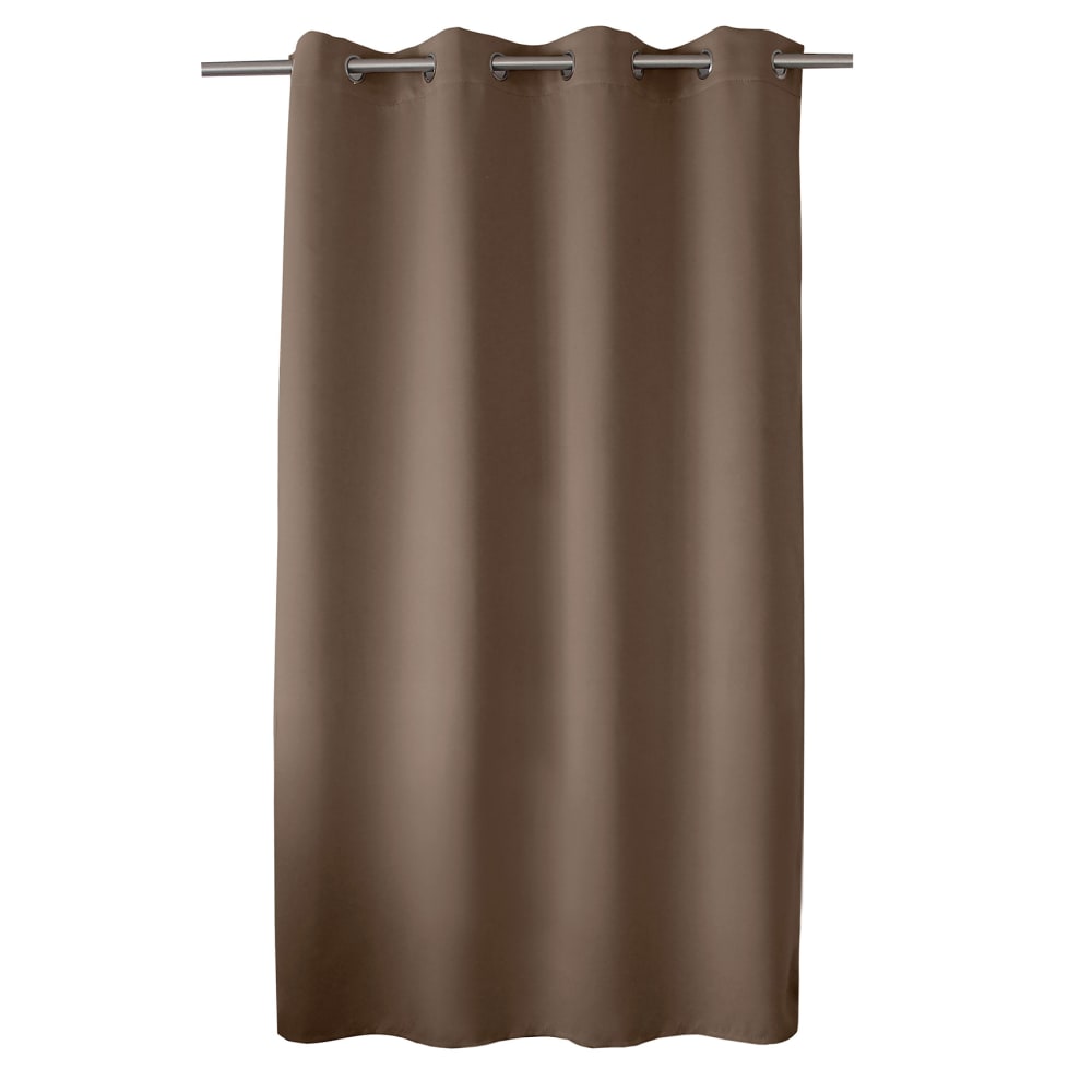 Rideau occultant uni sobre polyester taupe 140x180 cm - Maisons du Monde