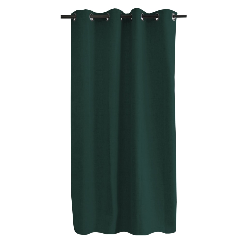 Rideau occultant total effet lin oeillets vert mc228 130lx260h - Maisons du Monde