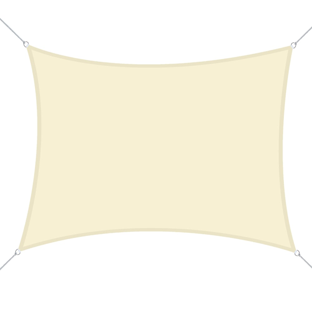 Voile d'ombrage rectangulaire 6L x 4l m crème