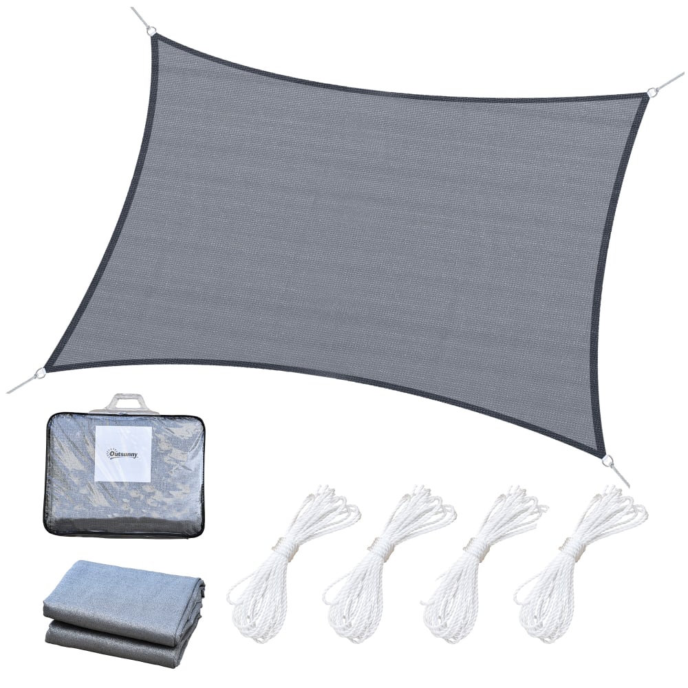Voile d'ombrage rectangulaire 6L x 4l m gris