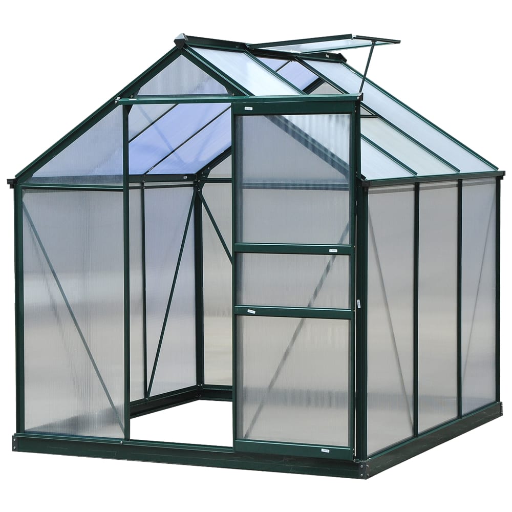 Serre de jardin polycarbonate aluminium vert
