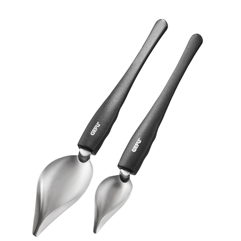 Lot de 2 cuillères à décorer en acier inoxydable noir Lot de 2 cuillères à décorer en acier inoxydable noir