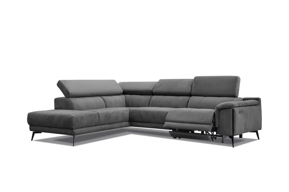 WOZIMO Ecksofa 5-Sitzer mit 1 Relaxfunktion, grau Grau