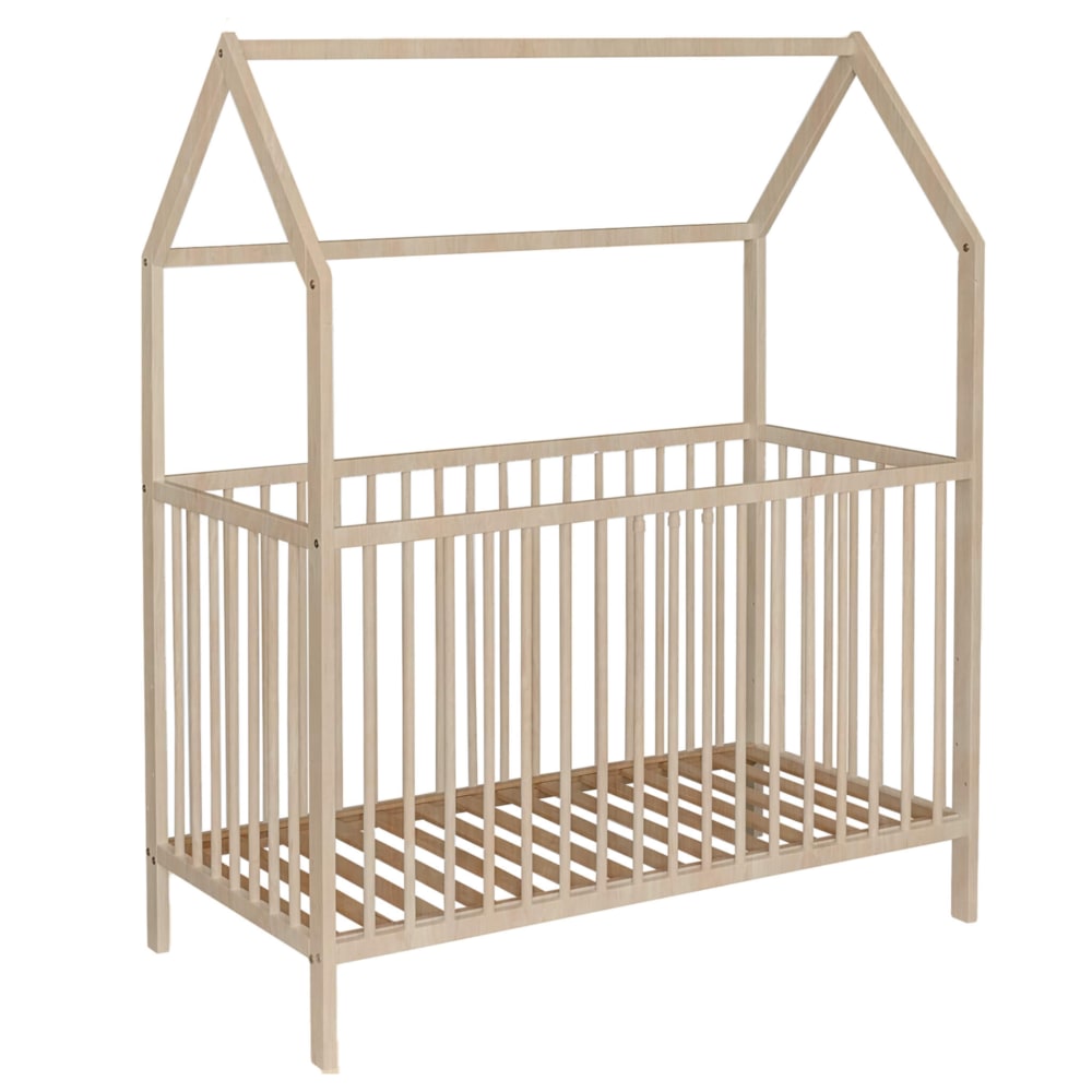 Lit bébé cabane évolutif en bois massif 60x120