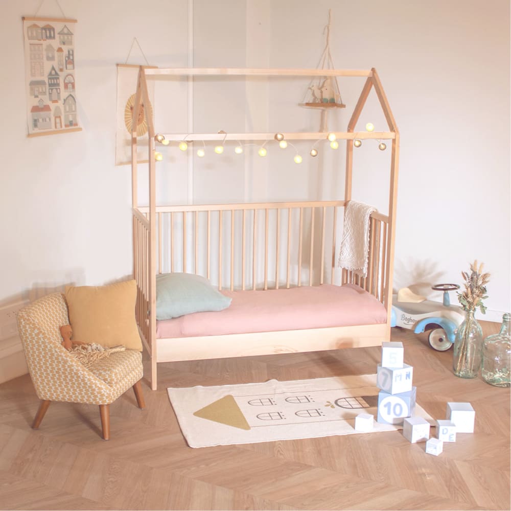 Lit bébé cabane évolutif en bois massif 60x120 (Baby Fox) - Image 2