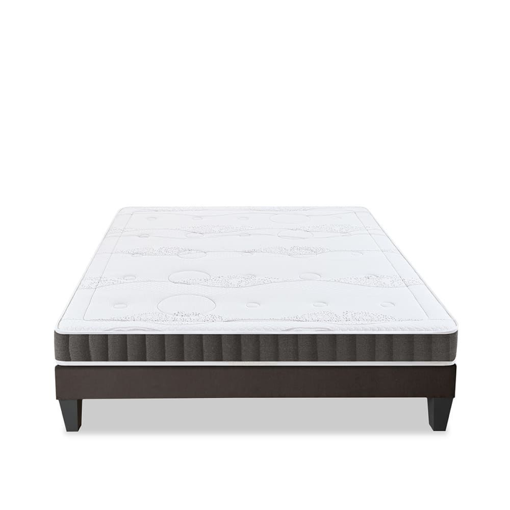 Ensemble matelas mousse sommier bois 140x190