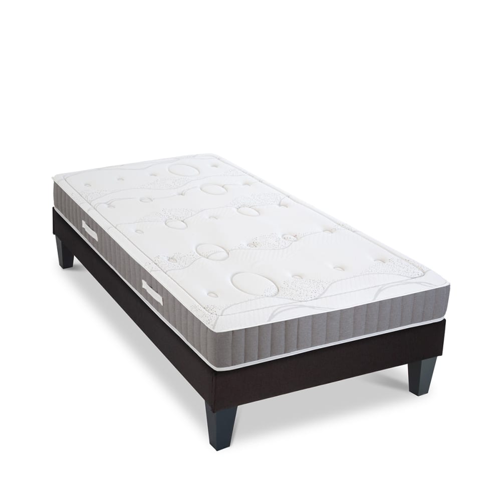 Ensemble matelas mousse sommier bois 90x190