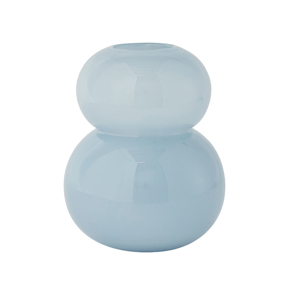 Vase bleu en verre Ø19,5xH23cm