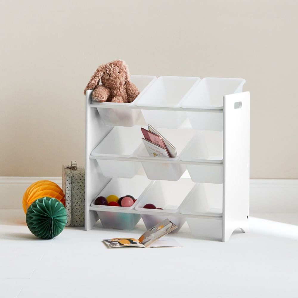 Meuble rangement jouet blanc 9 casiers