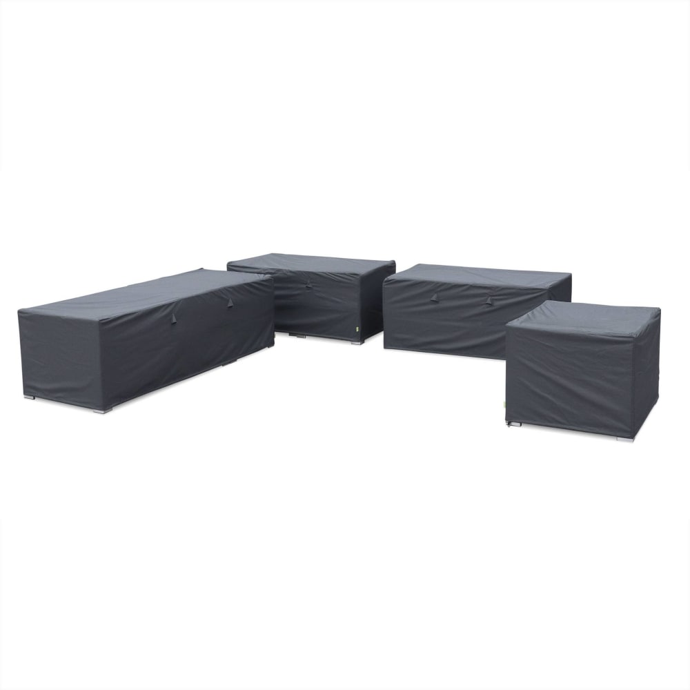 Ensemble de 4 housses de protection gris foncé pour salon de jardin