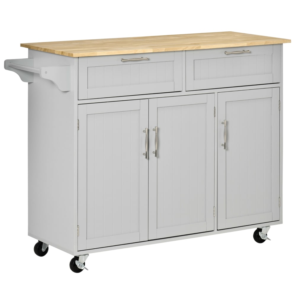 Isla de cocina 121x46x91 cm gris