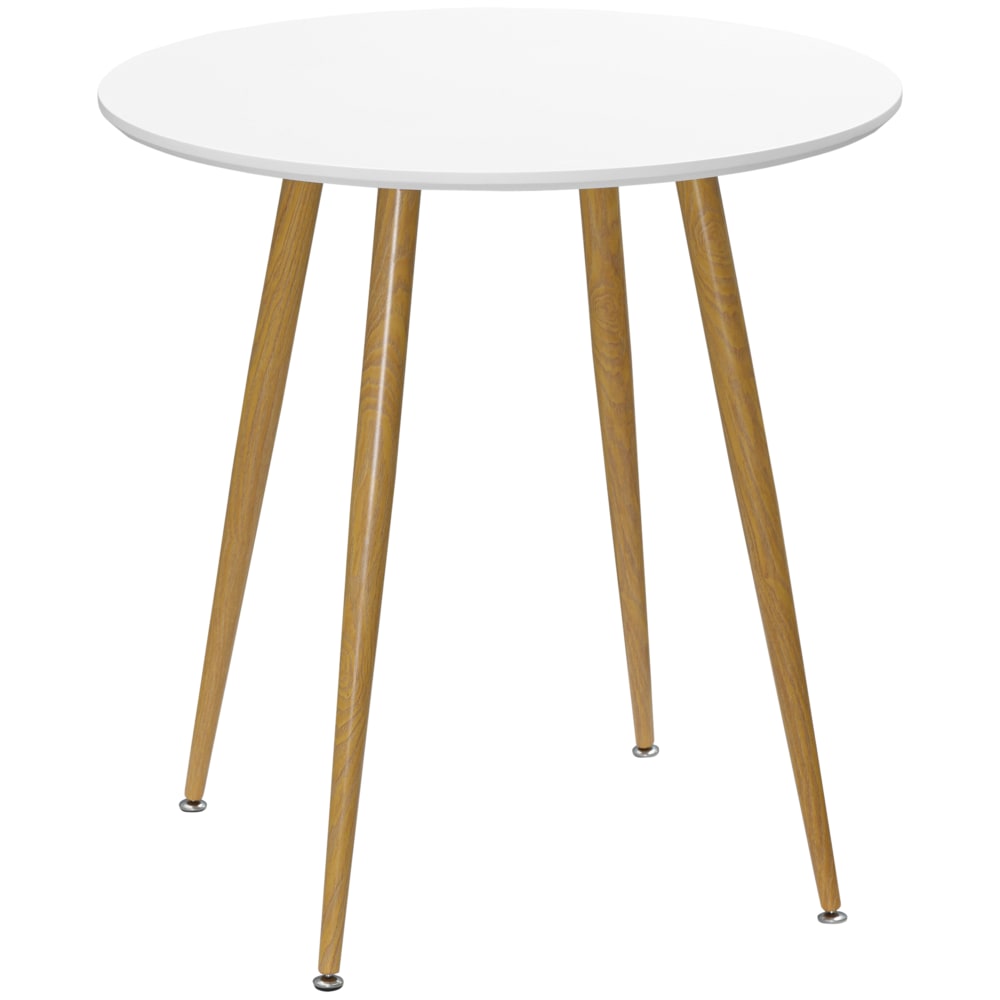 Mesa de comedor 72x72x75 cm blanco y natural