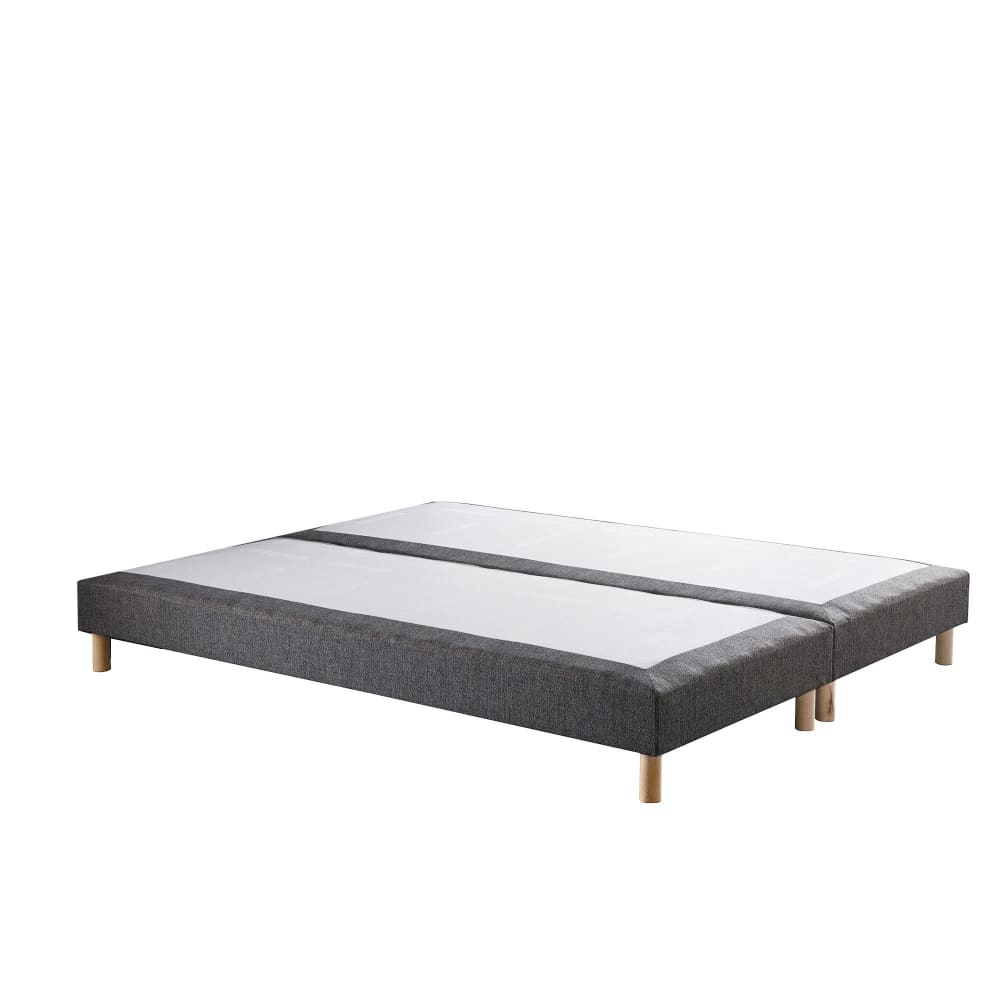 Sommier tapissier gris éléphant 2x80x200