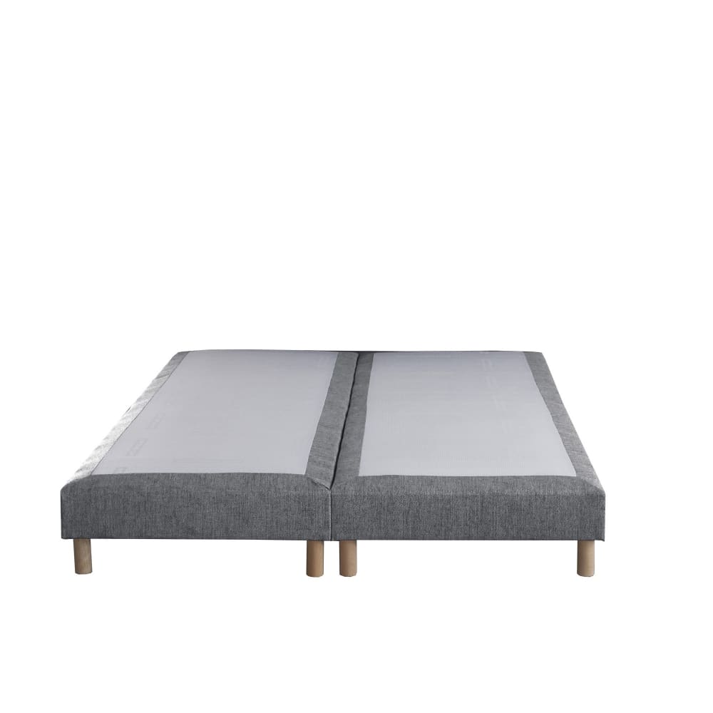 Sommier tapissier gris souris 2x90x200