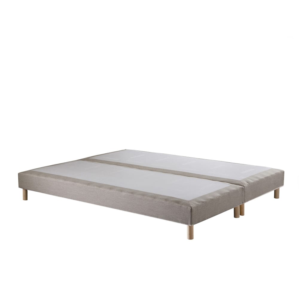 Sommier tapissier beige 2x80x200