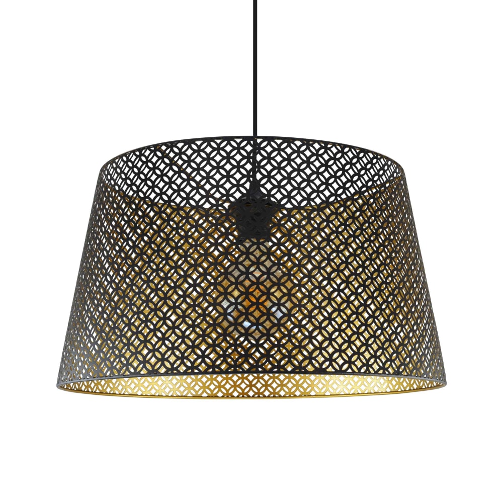Suspension en métal perforé noir intérieur doré — vue 4