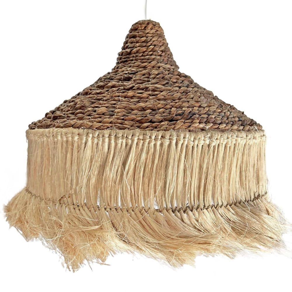 NATYAL Deckenlampe mit natürlichen Abaka-Fransen D. 40 cm style seaside Beige Naturfasern