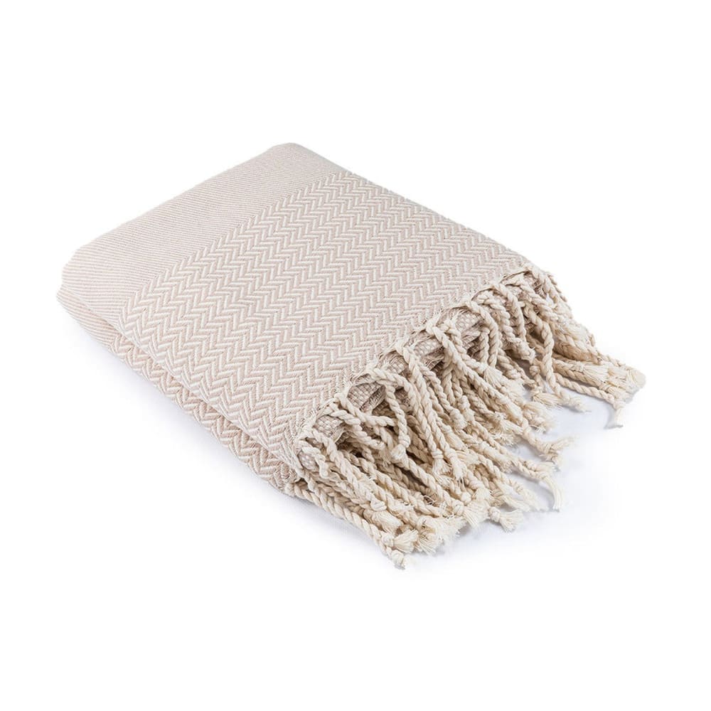 Plaid coton taupe clair 130x170