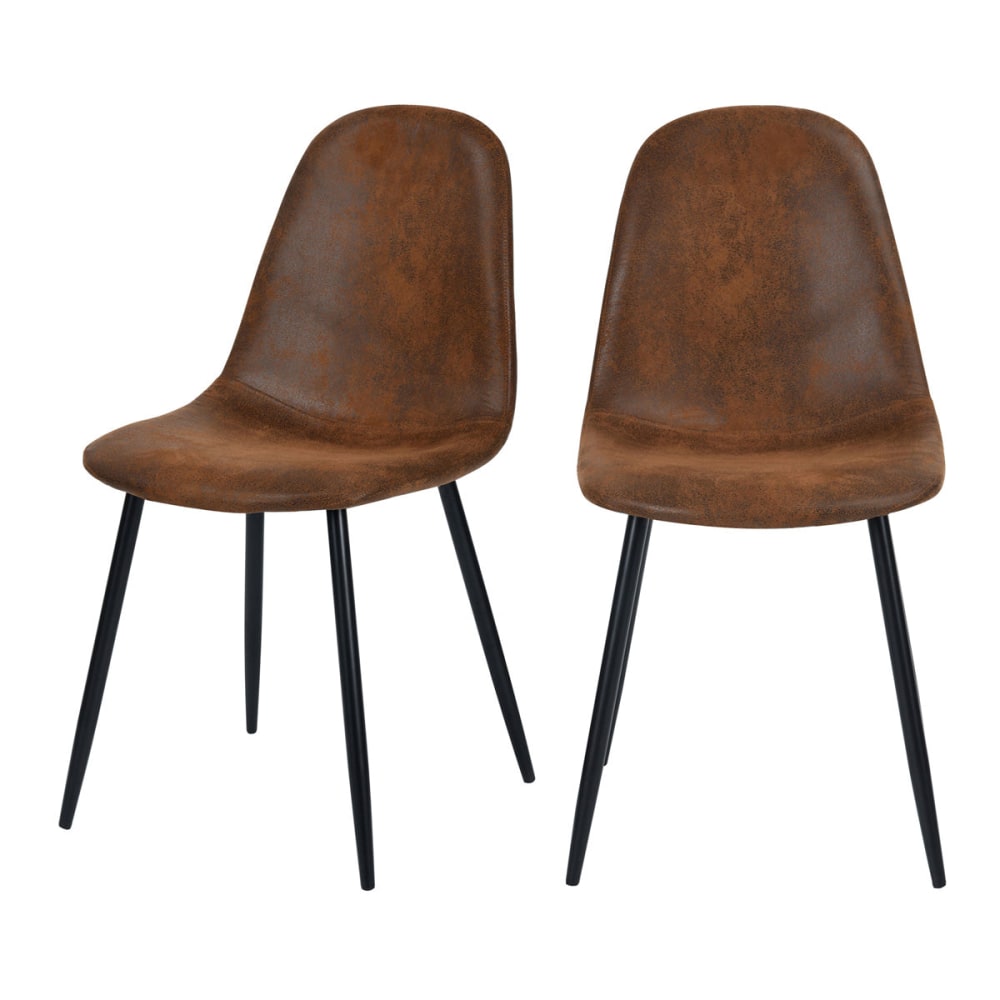 Lot de 2 chaises en microfibre