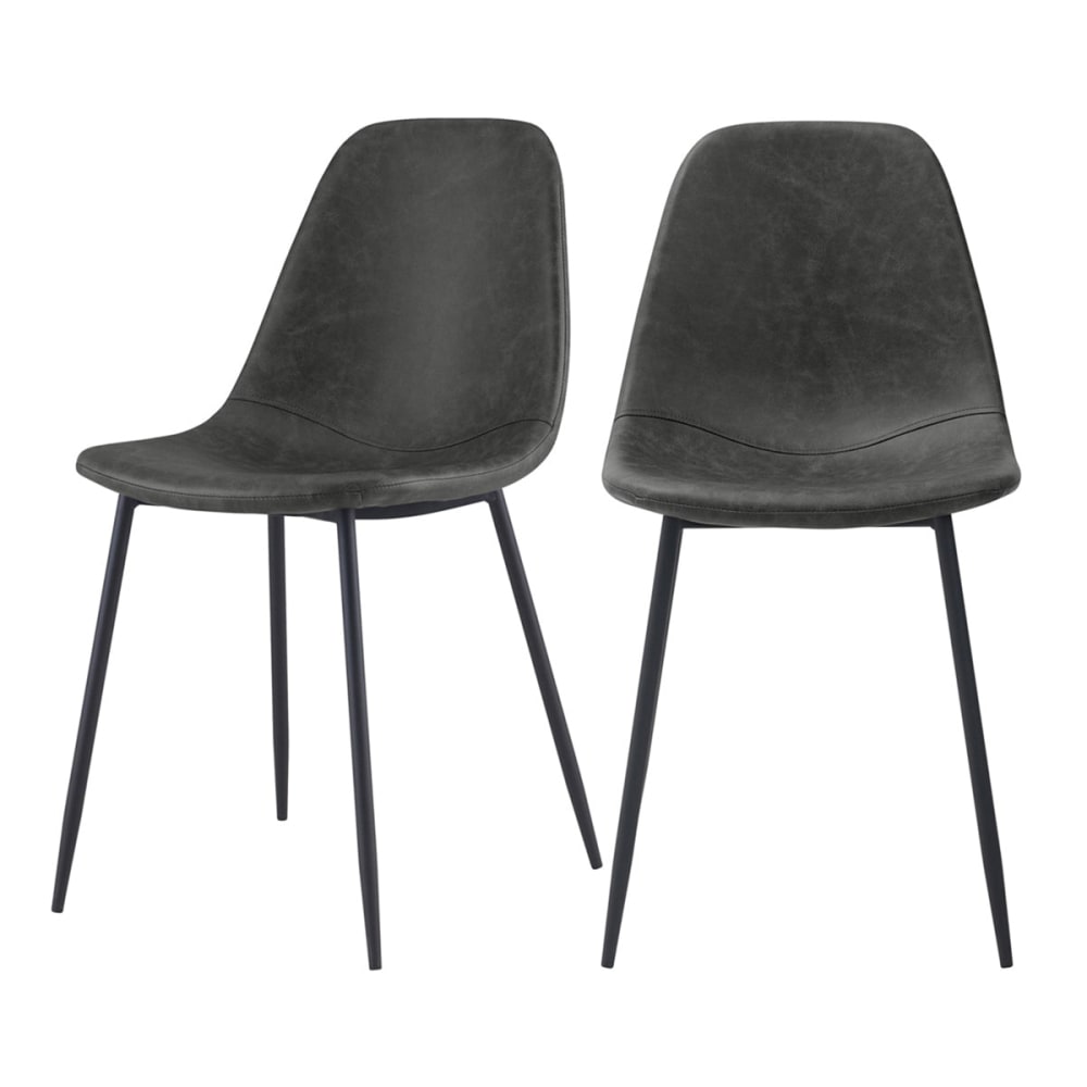 Lot de 2 chaises en cuir