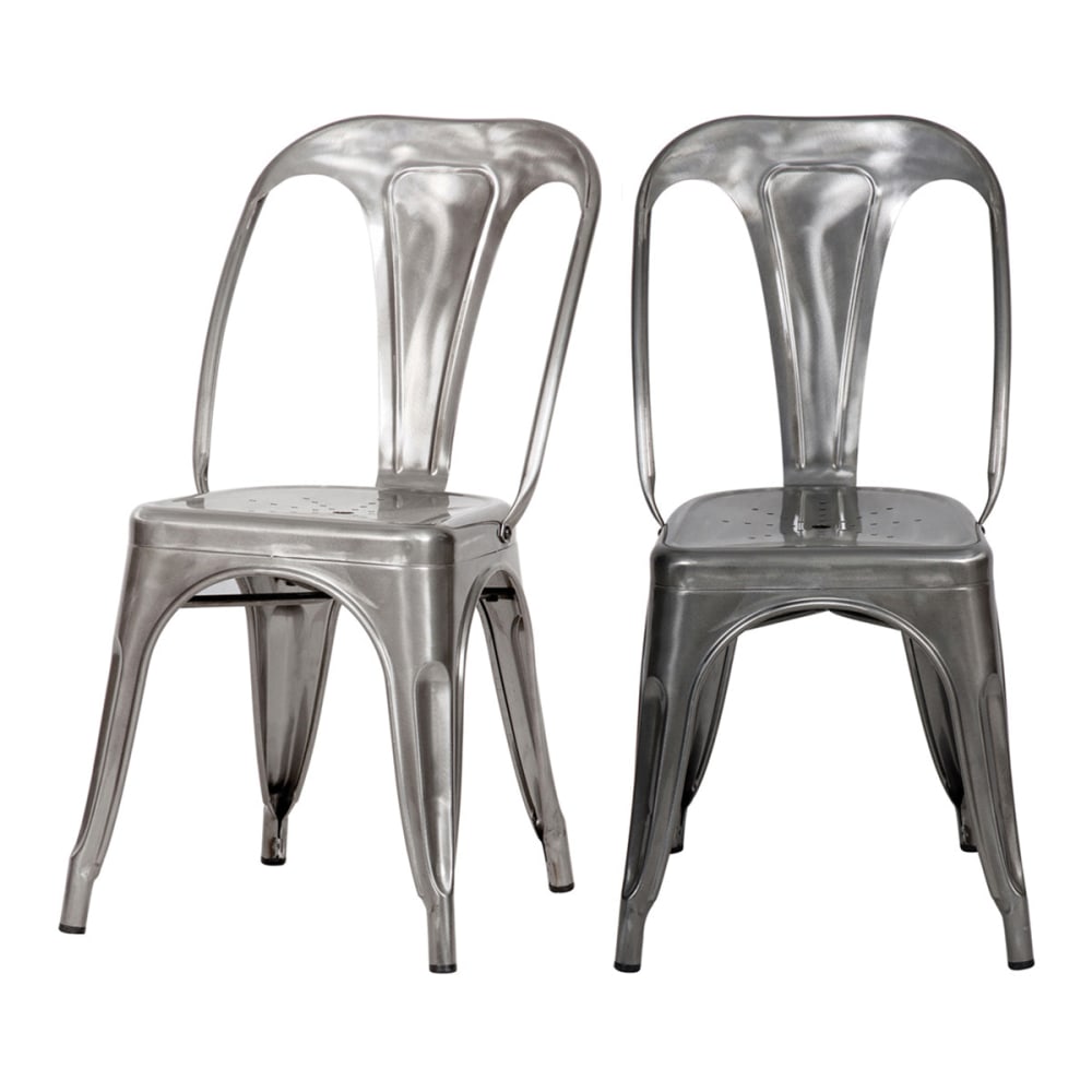 Lot de 2 chaises en métal chromé