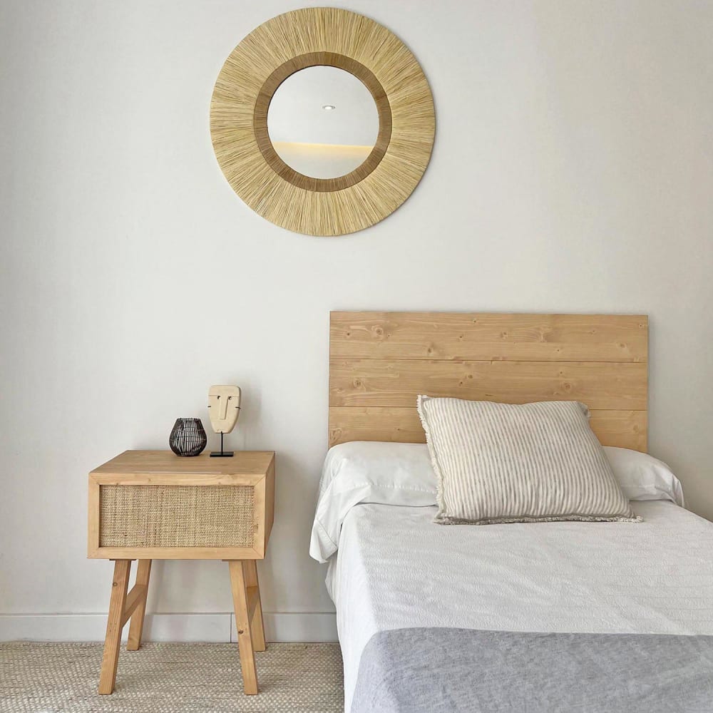 Miroir décoratif en raphia 70 cm