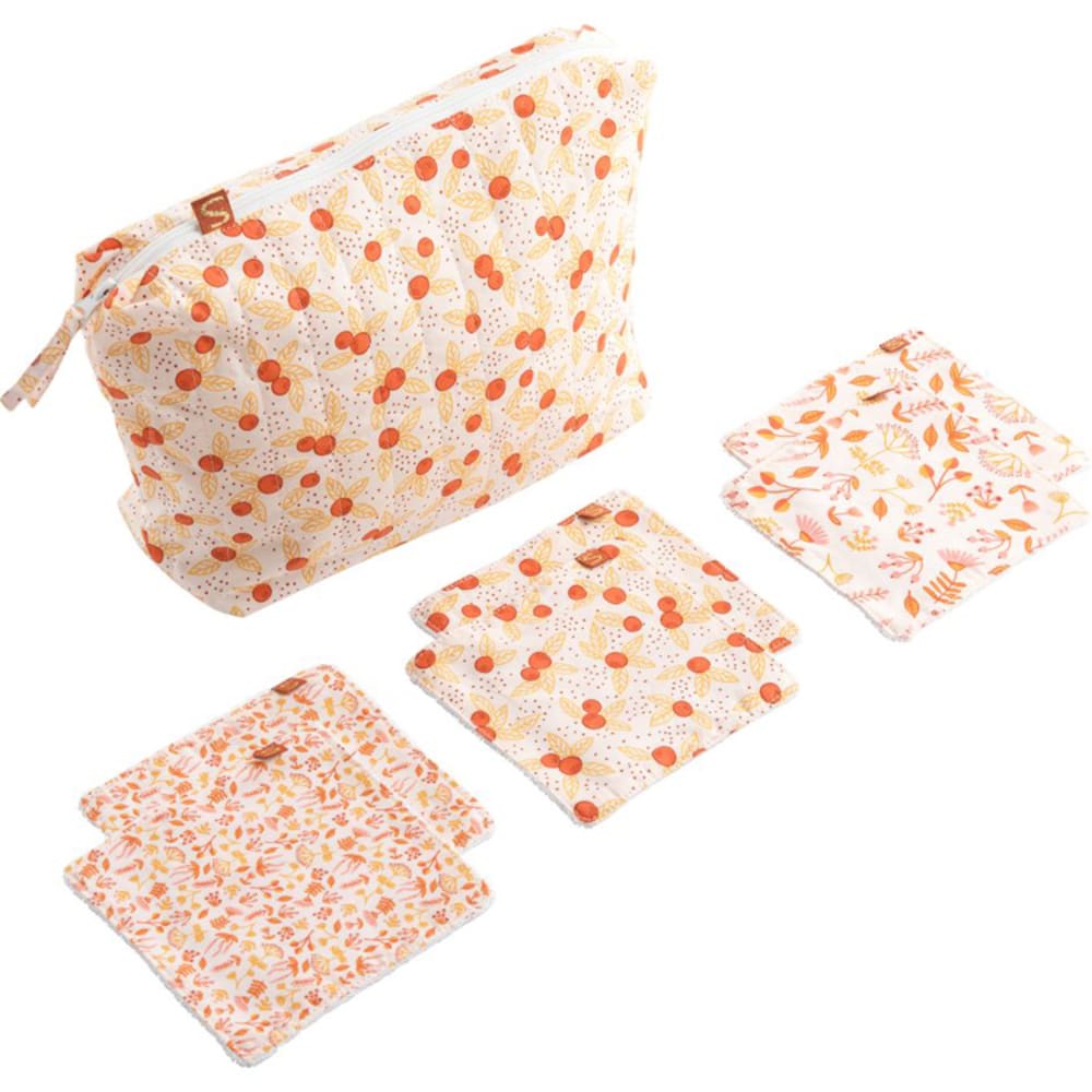 Trousse de toilette + 6 carrées éponge ESMEE