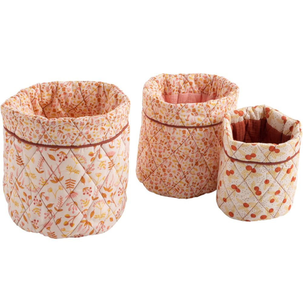 Sauthon Lot de 3 panières ESMEE style classique chic Rose Pes - Polyester - 0x0x0cm