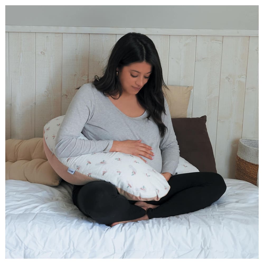 Coussin d'allaitement et de grossesse éponge rose (Tinéo) - Image 2