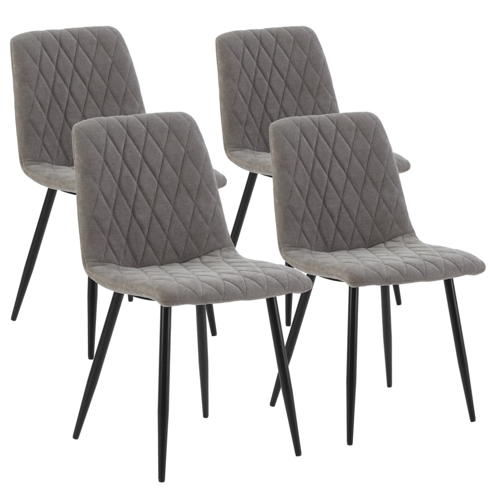 Pack 4 sillas tapizadas en tela color gris