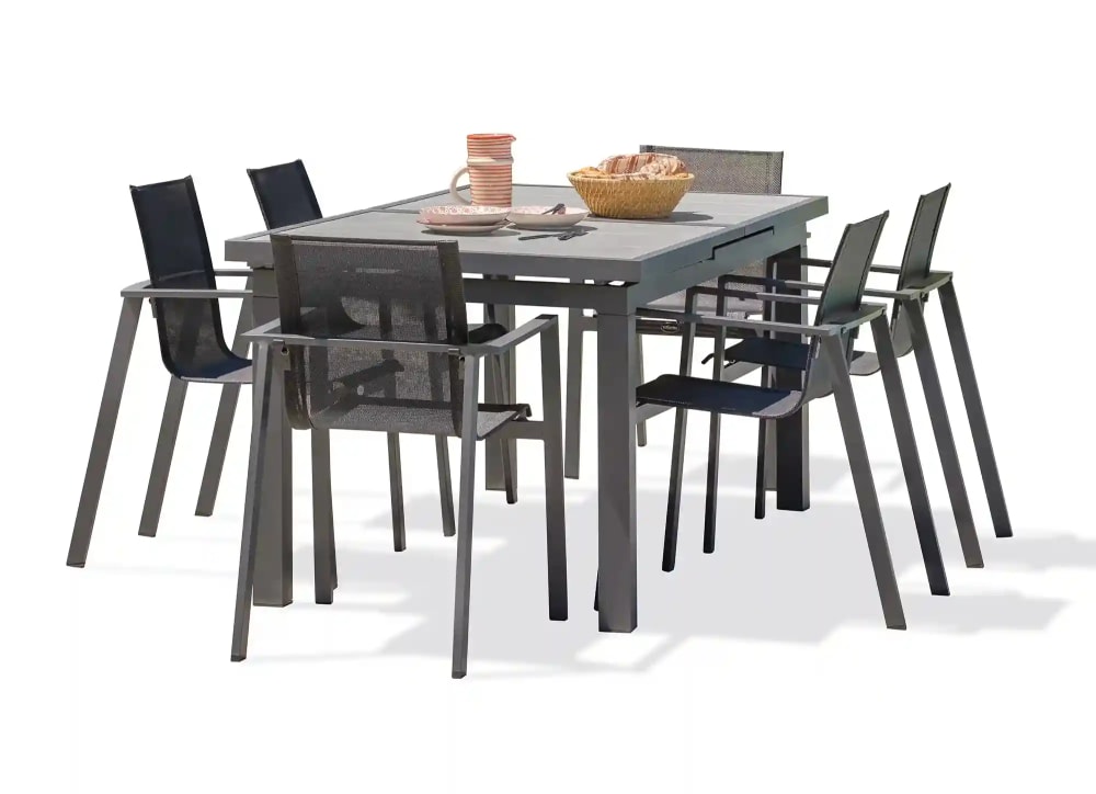 Set da pranzo da giardino 6 posti in alluminio - dcb garden