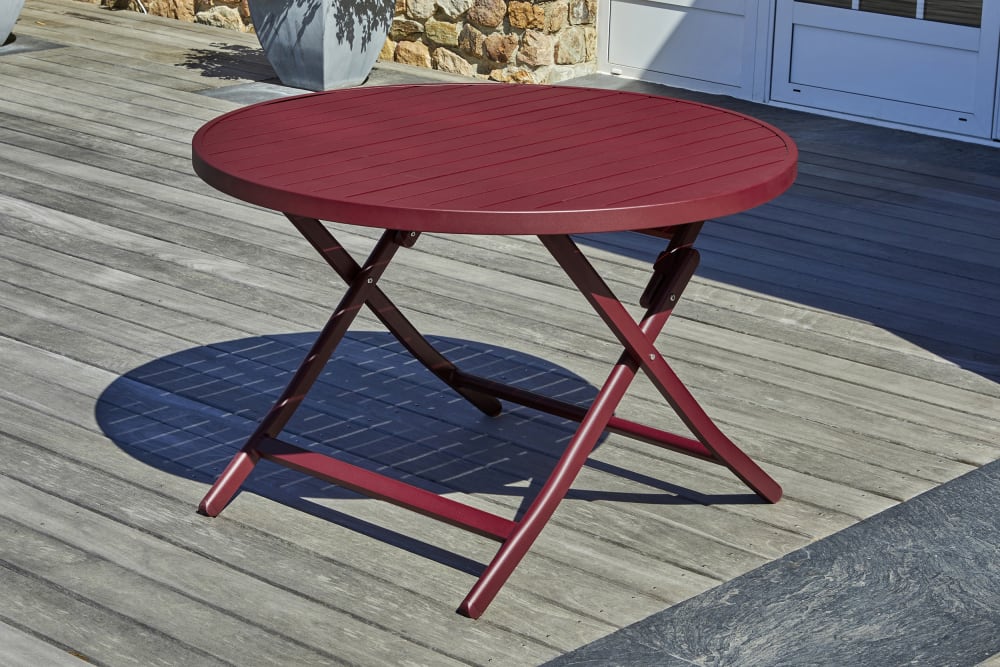 Tavolo da giardino rotondo pieghevole in alluminio - Modello Contemporaneo - Alluminio