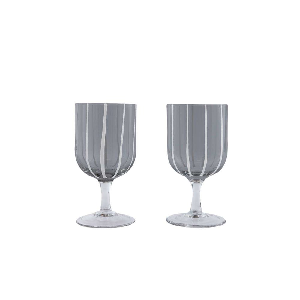 Lot de 2 verres gris en verres ø7,7xh15cm