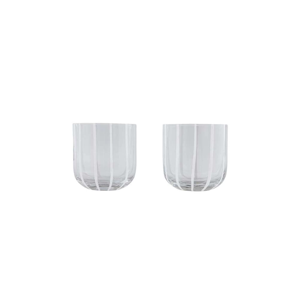 Lot de 2 verres blanc en verres ø8xh8,2cm Lot de 2 verres blanc en verres ø8xh8,2cm