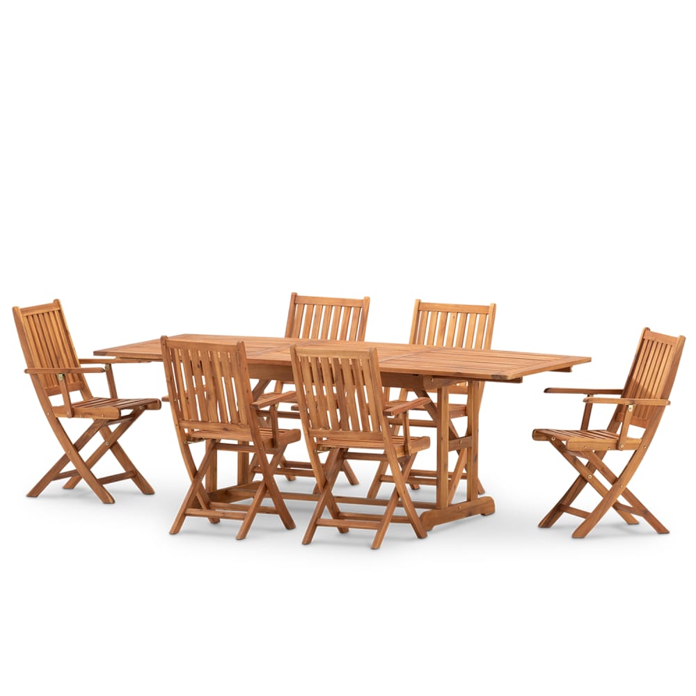Salon de jardin table extensible 150/210x90 et 6 chaises