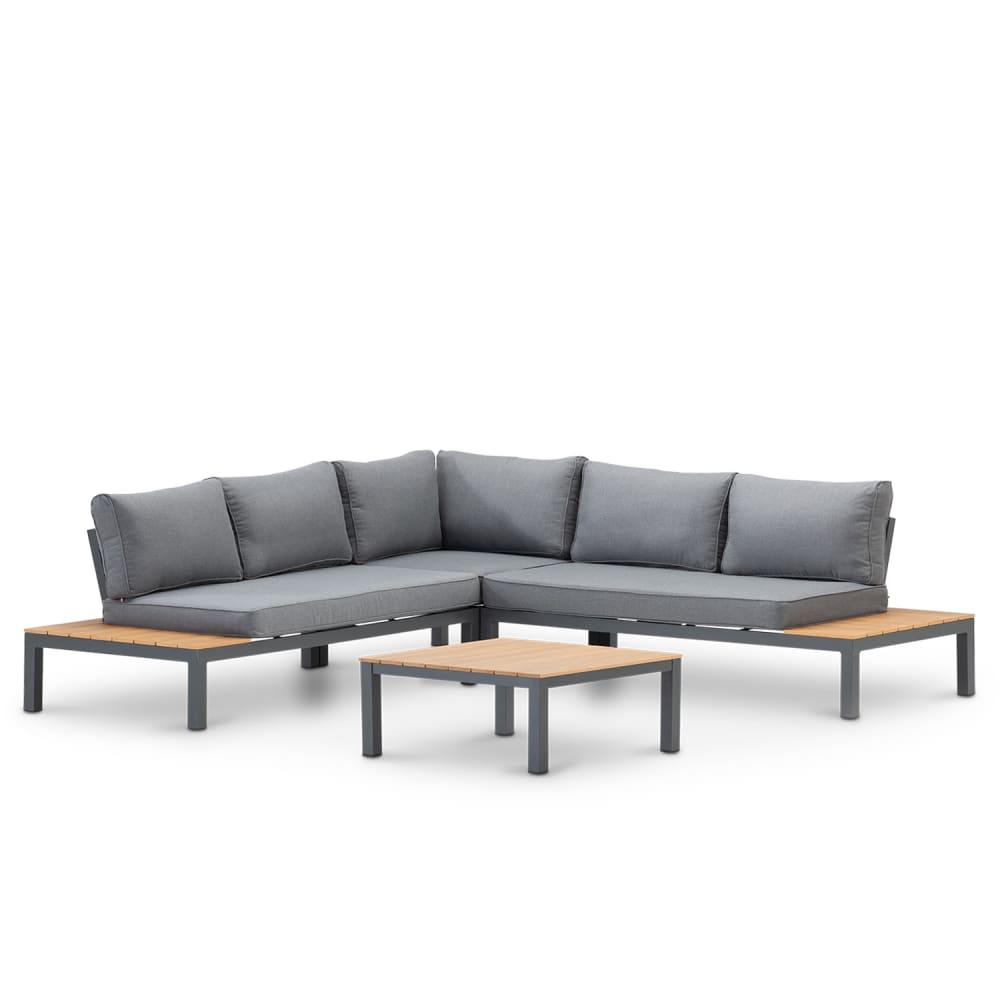 Salon d'angle de jardin - aluminium anthracite