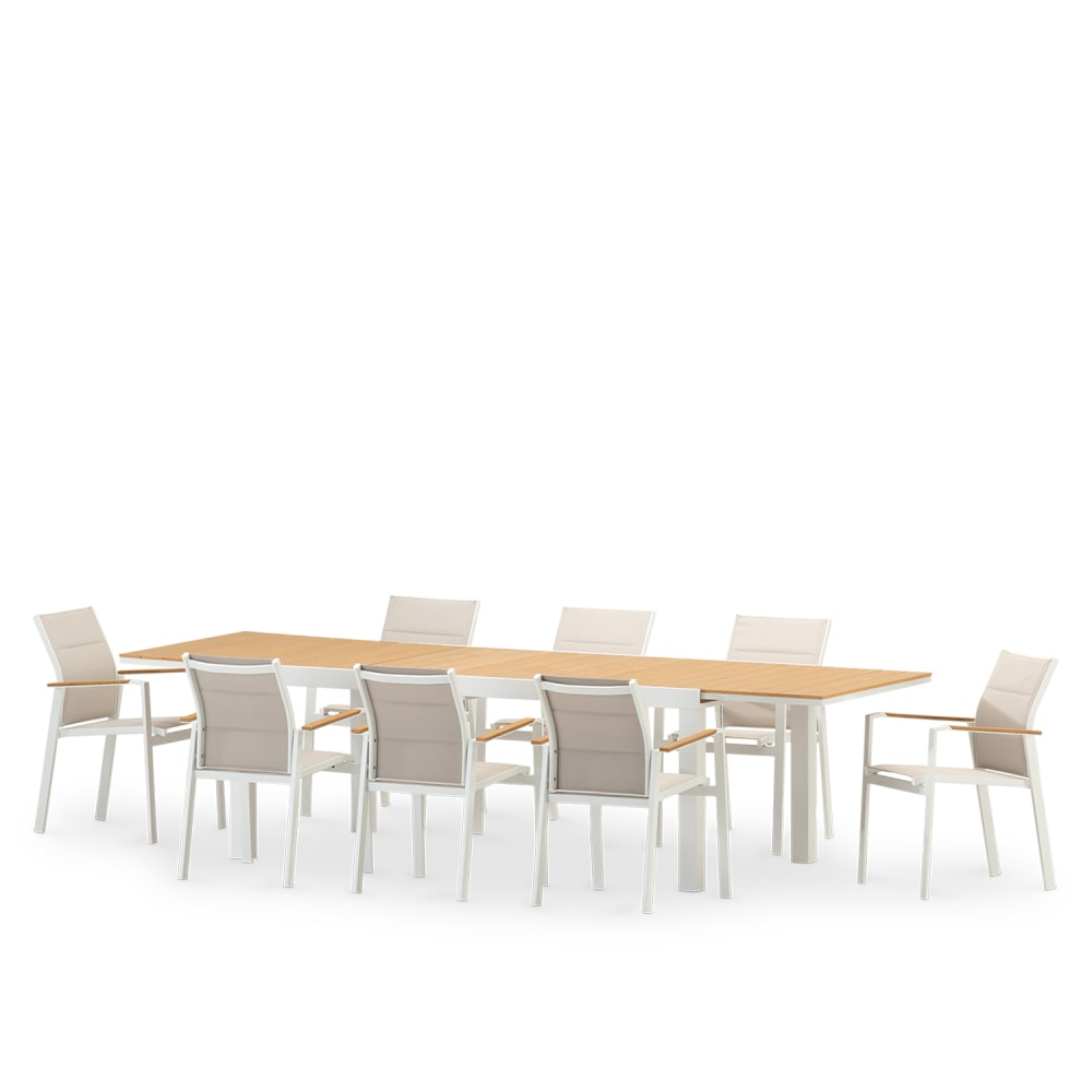 Ensemble table de jardin 300/200x100 cm et 8 chaises