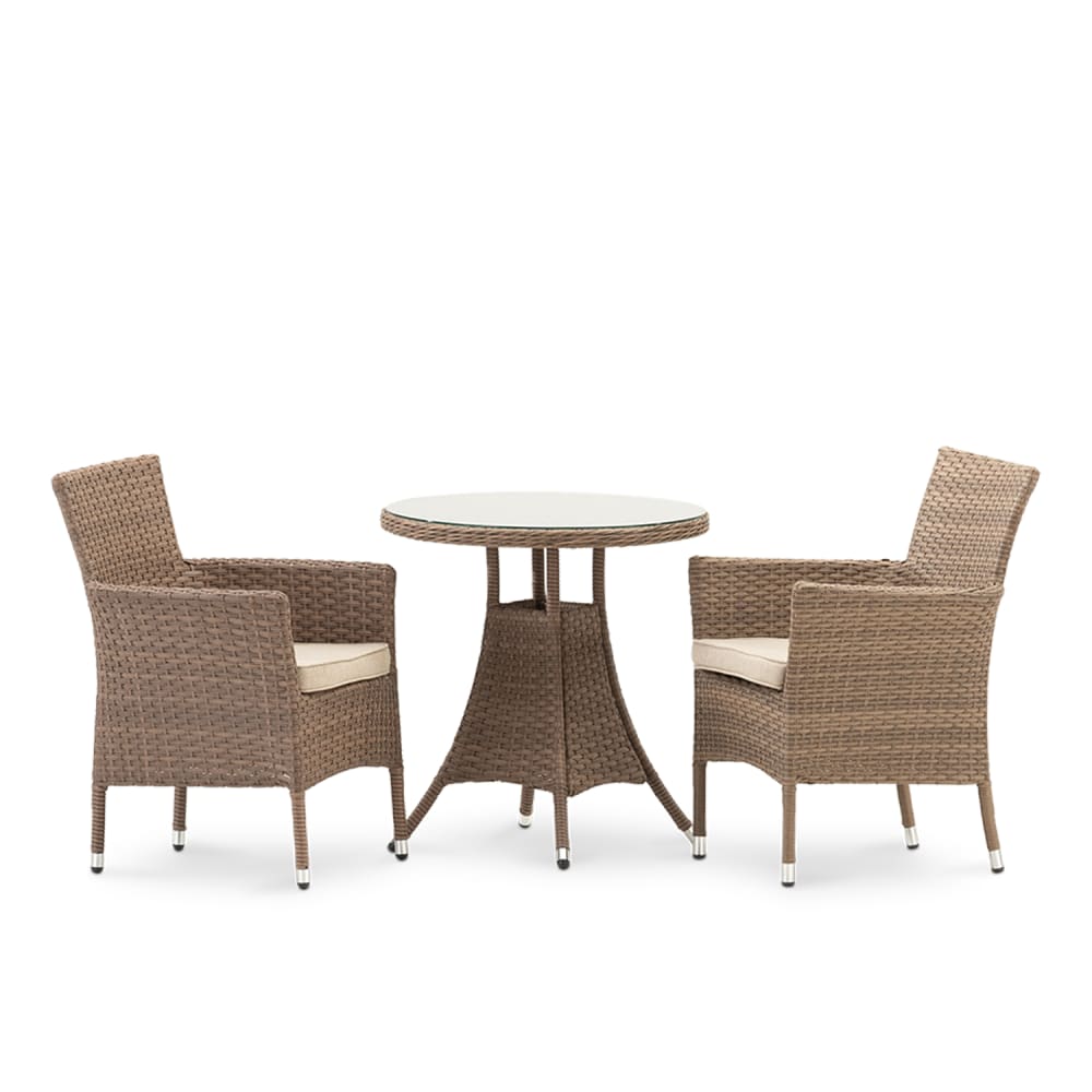 Ensemble de jardin table ronde 70 et 2 chaises