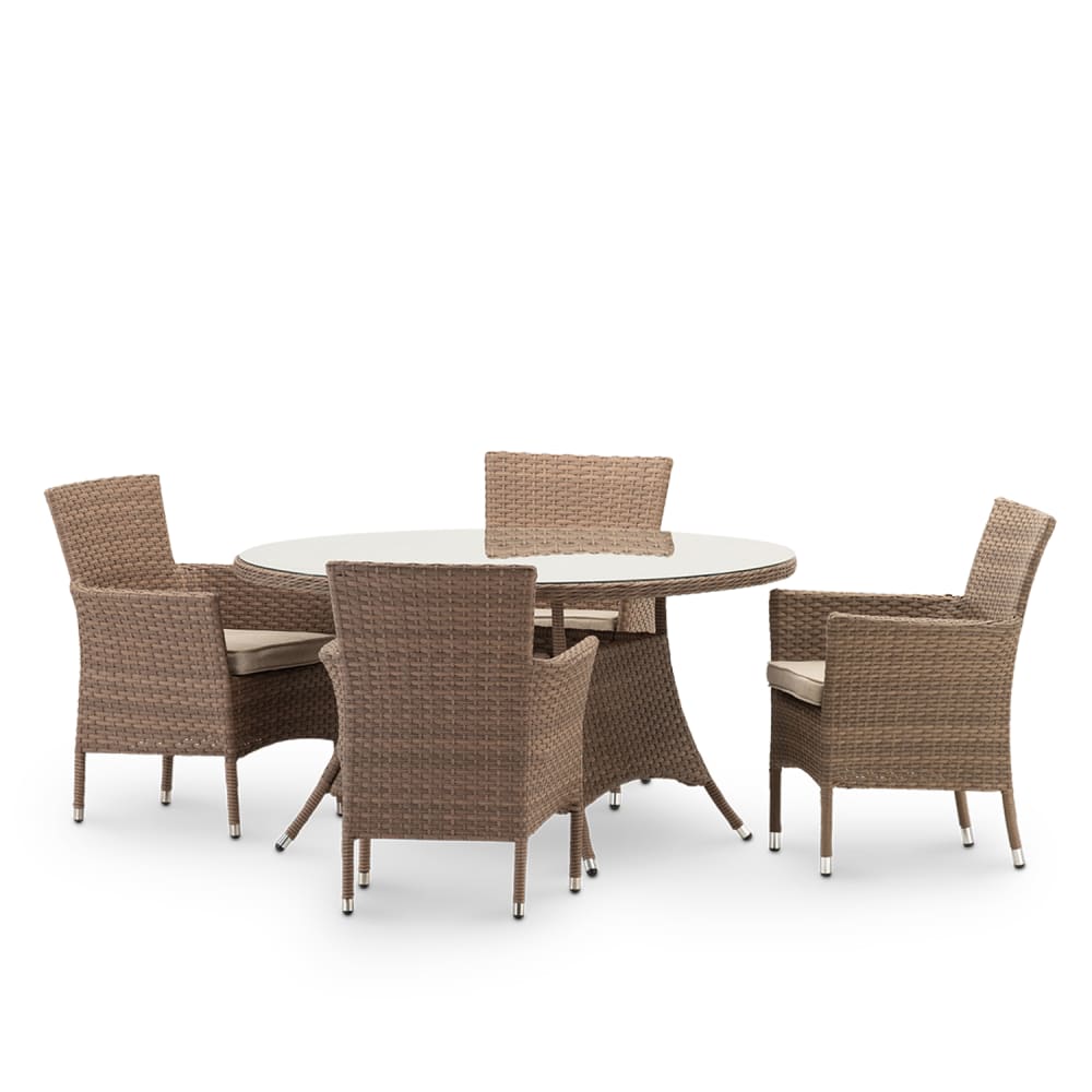 Ensemble de jardin table ronde 140 et 4 chaises