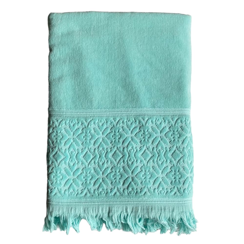 Serviette de bain éponge velours ''Romance'' aqua 90x170