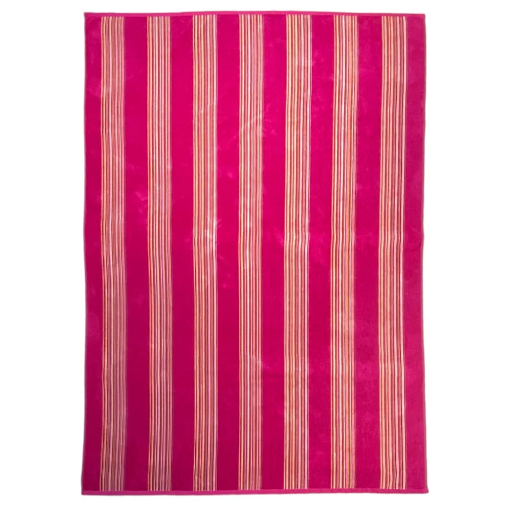 Serviette de plage éponge velours Jacquard Mil-fuschia 140x180 400g/m²