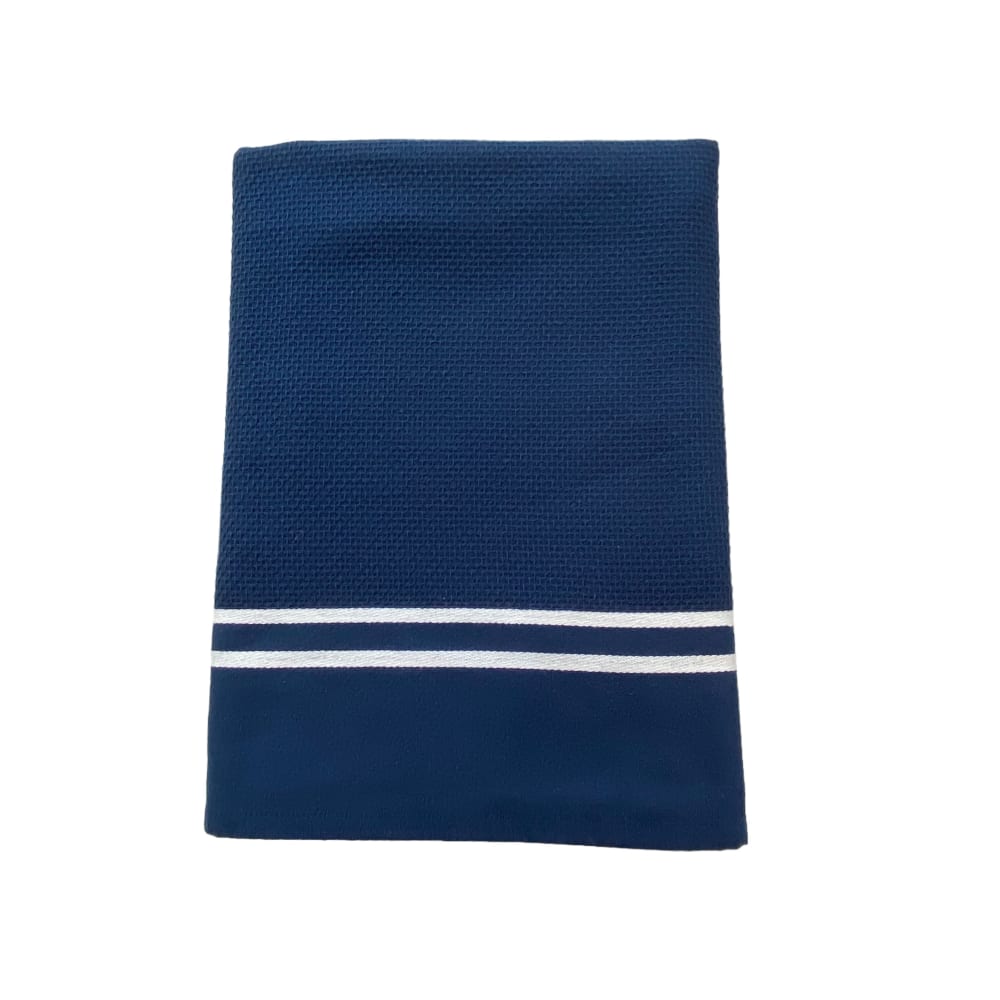 Fouta doublée éponge ''Waffle'' marine 90x170