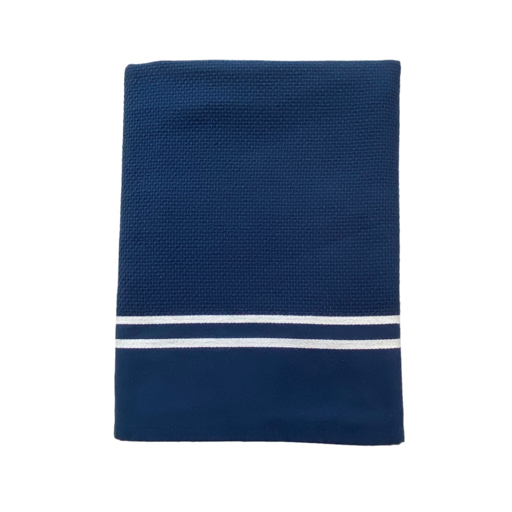 Fouta doublée éponge - Waffle Navy - 90x170cm - 355g/m²
