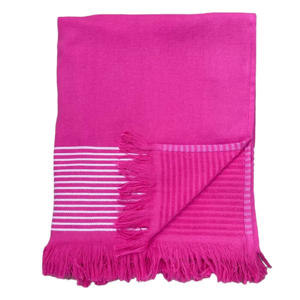 Fouta doublée éponge ''Paski'' Fuchsia 90x170
