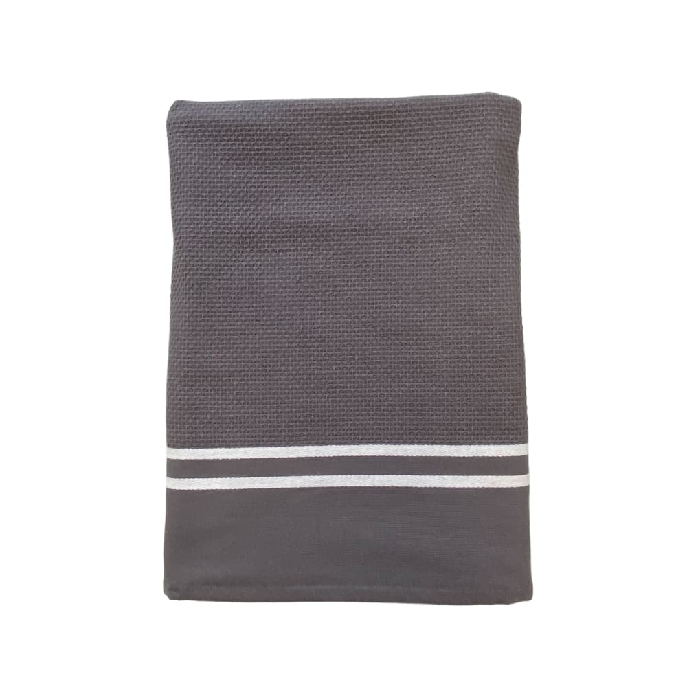 Fouta doublée éponge ''Waffle'' anthracite 90x170