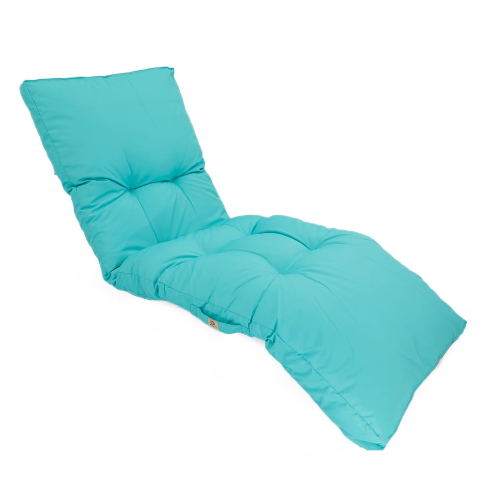 Coussin pour bain de soleil en polyester 185 x55cm bleu caraïbes
