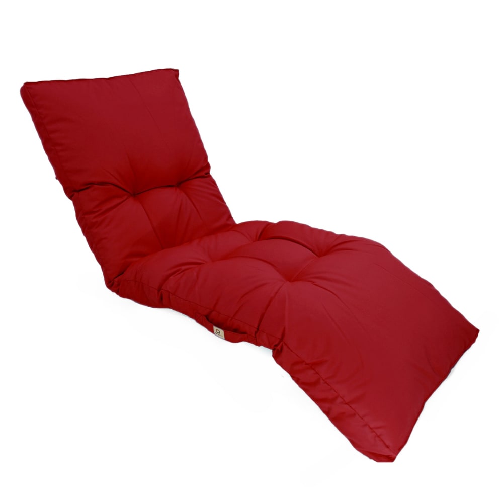 Coussin pour bain de soleil en polyester 185 x55cm rouge